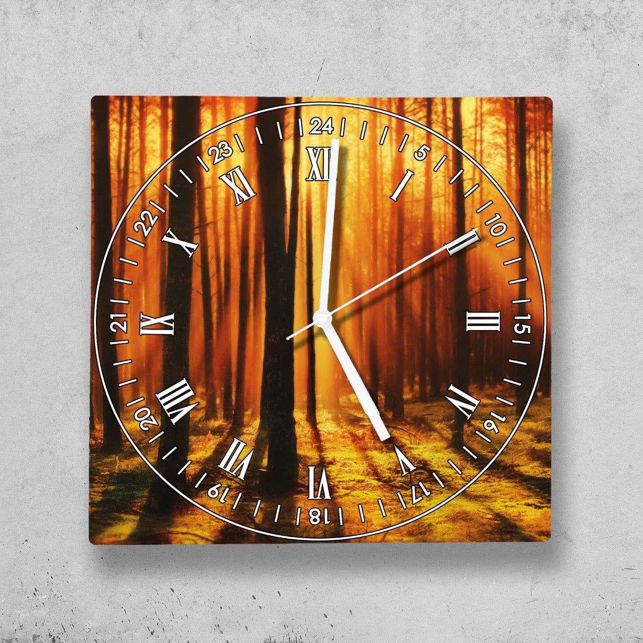 Hochwertige 30cm-Uhren Made in Alzenau Lautlose Uhr MDF Acryl Motiv Zauberwald