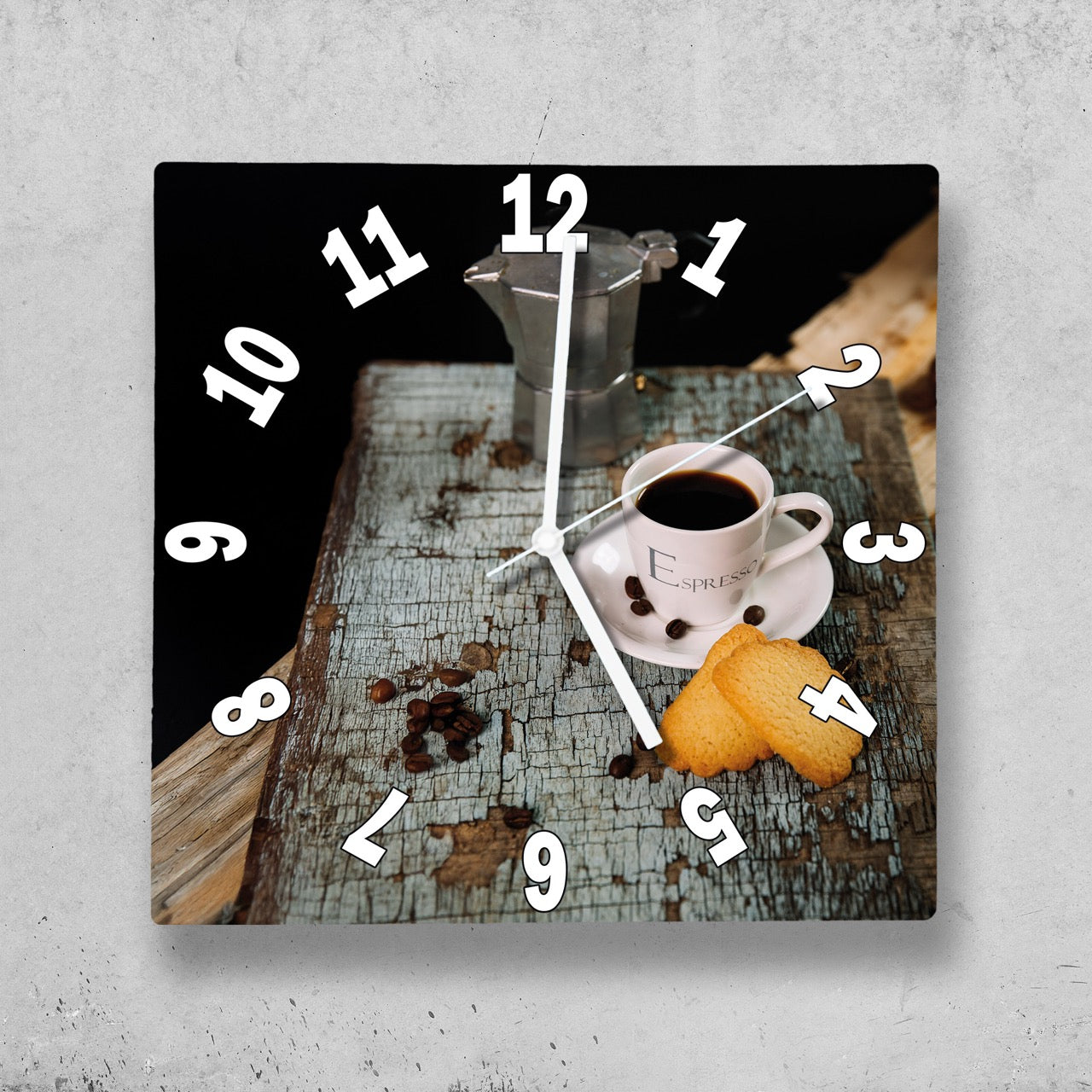 Hochwertige 30cm-Uhren Made in Alzenau Lautlose Uhr MDF Acryl Motiv Espresso