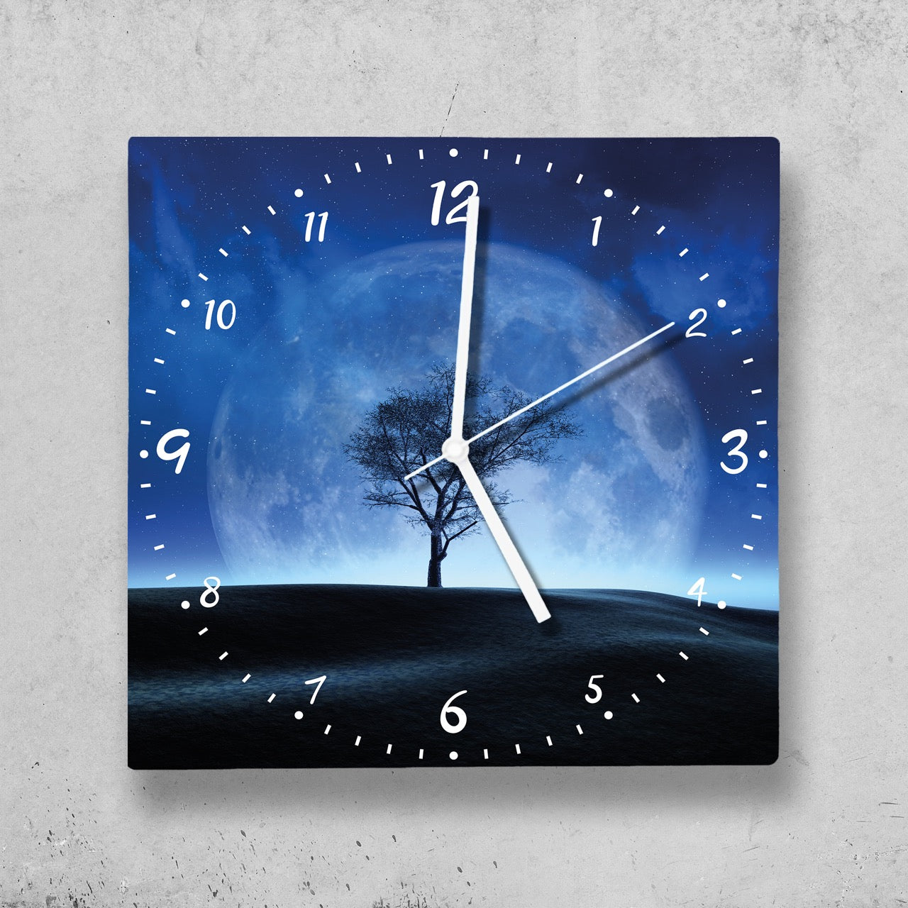 Hochwertige 30cm-Uhren Made in Alzenau Lautlose Uhr MDF Acryl Motiv Blue Space