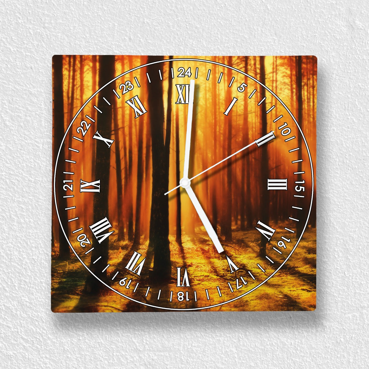 Hochwertige 30cm-Uhren Made in Alzenau Lautlose Uhr MDF Acryl Motiv Zauberwald