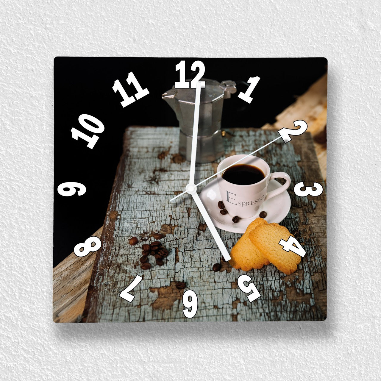 Hochwertige 30cm-Uhren Made in Alzenau Lautlose Uhr MDF Acryl Motiv Espresso