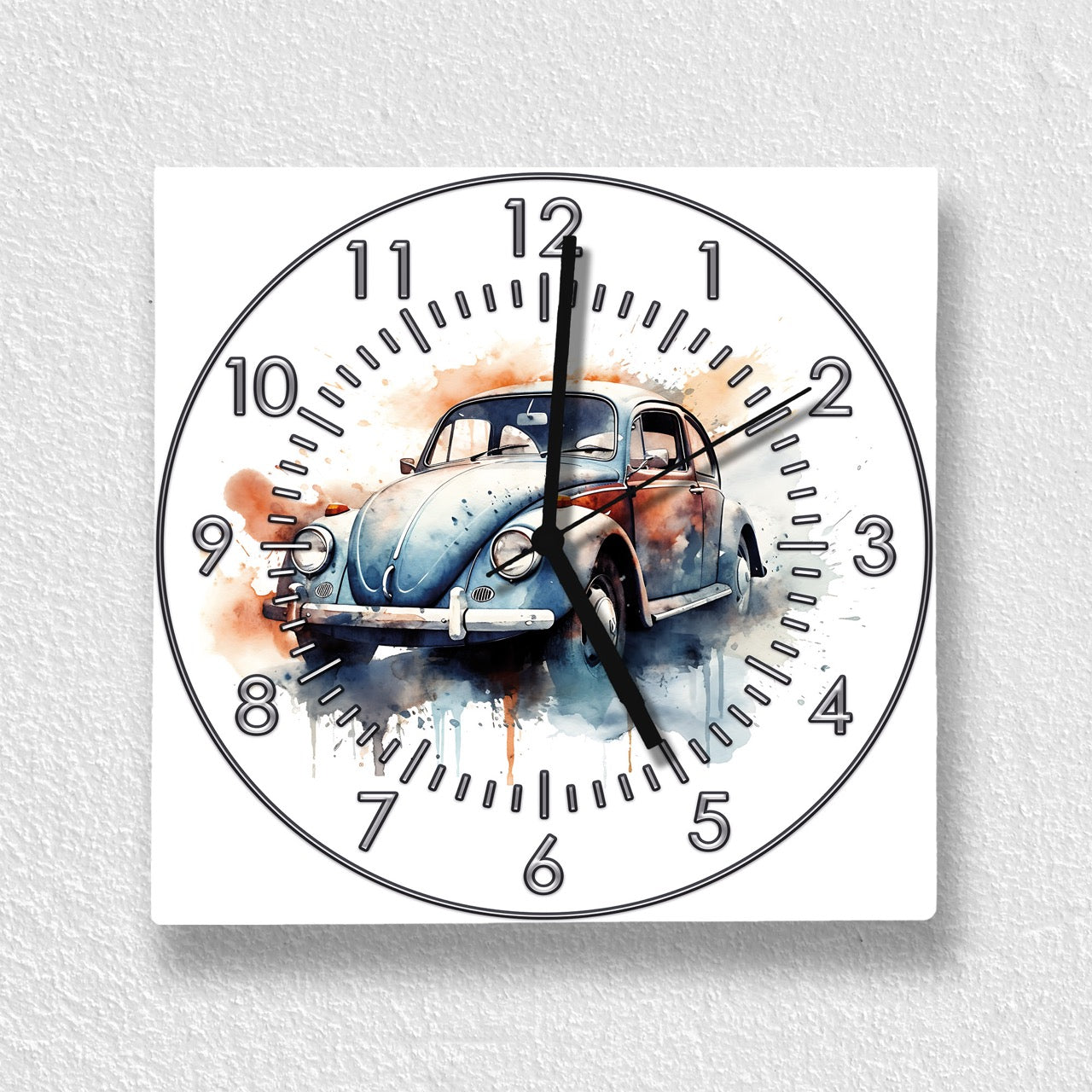 Hochwertige 30cm-Uhren Made in Alzenau Lautlose Uhr MDF Acryl Motiv Glückskäfer