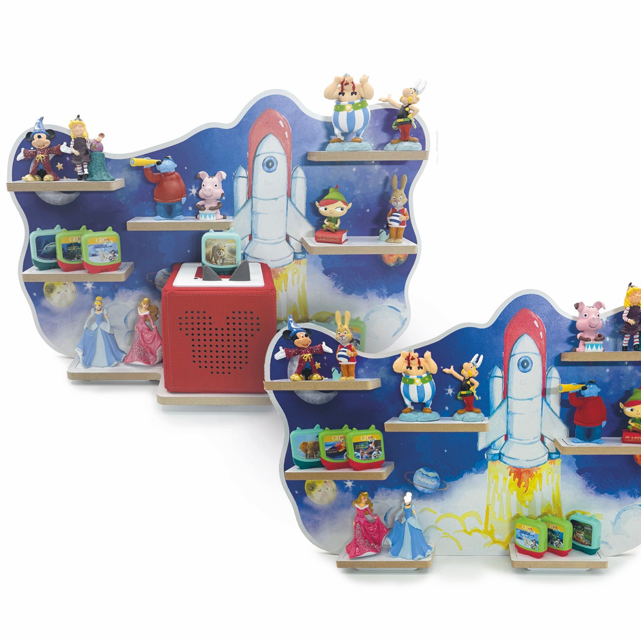 Smagnon Regal für die Toniebox und Tonie Figuren Motiv Rakete Kinderspielzeug (Rakete)