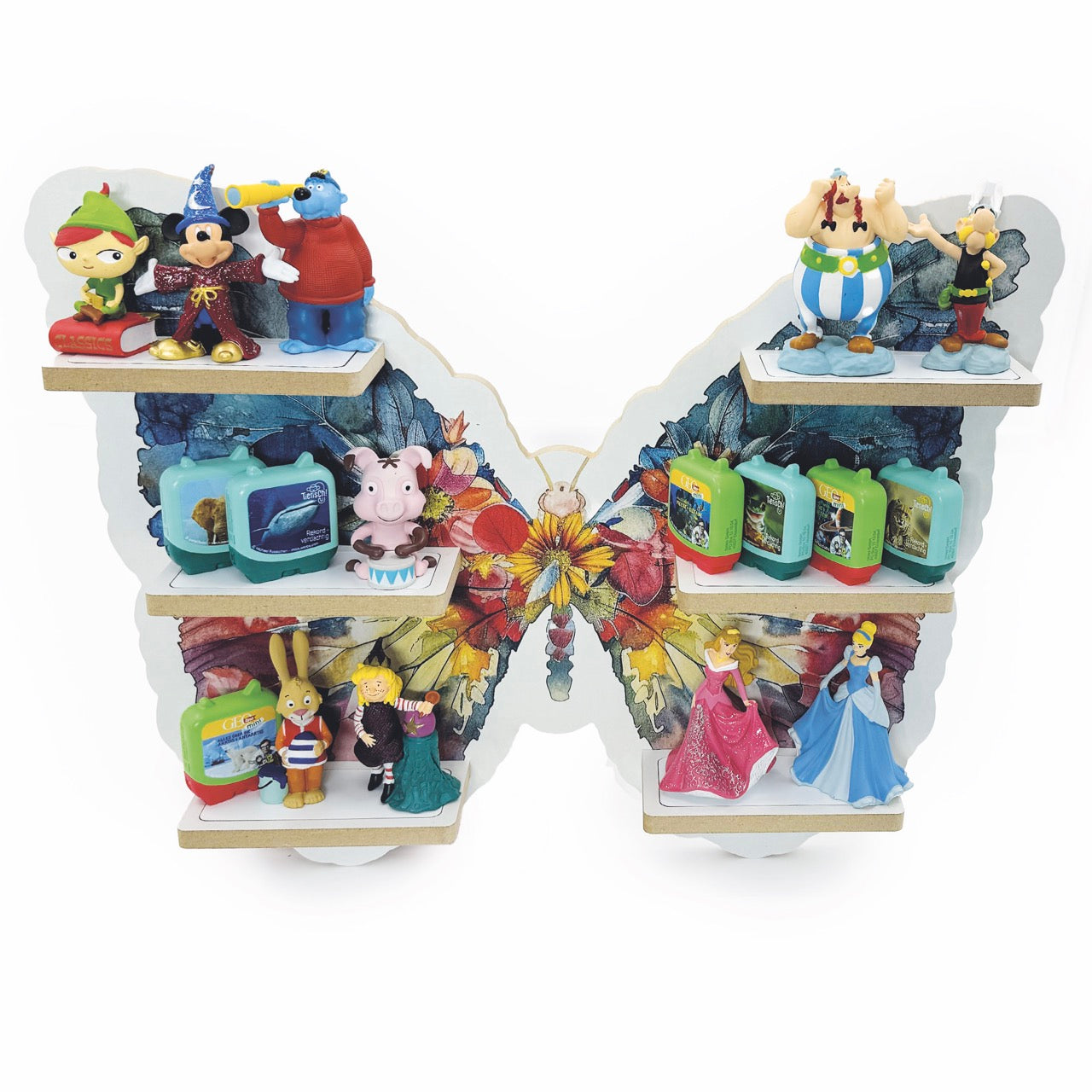 Smagnon Regal für die Toniebox und Tonie Figuren Motiv Ballon-Familie Kinderspielzeug (Schmetterling)