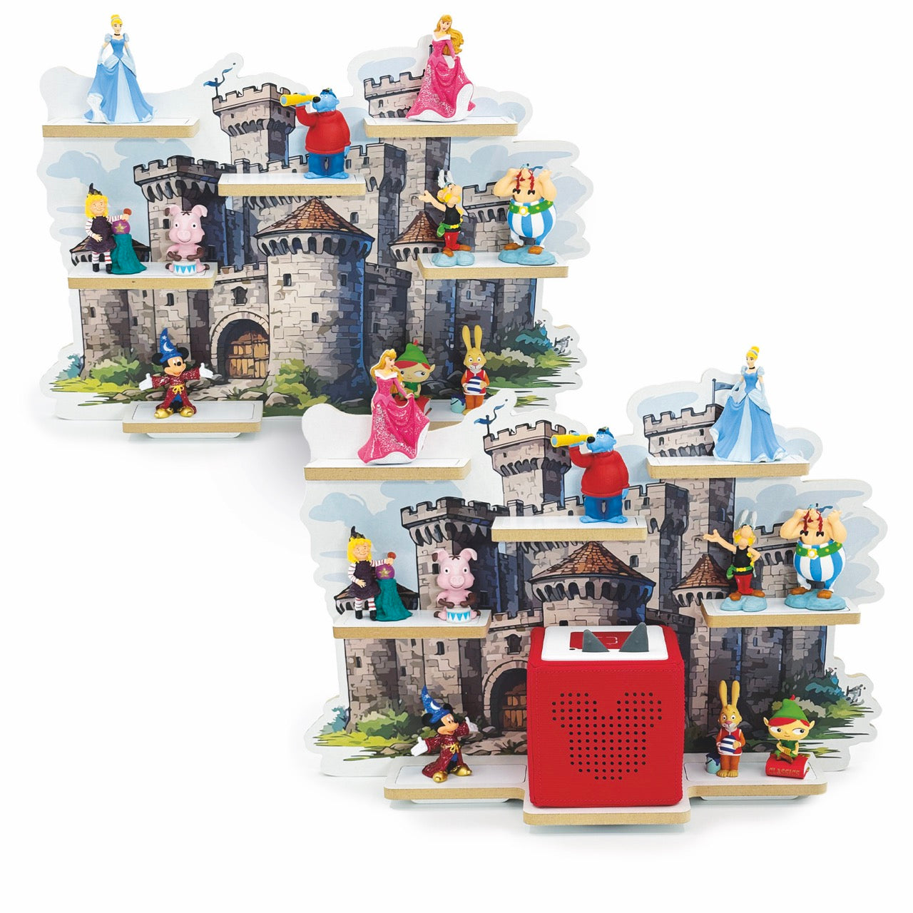 Smagnon Regal für die Toniebox und Tonie Figuren Motiv Ballon-Familie Kinderspielzeug (Burg)