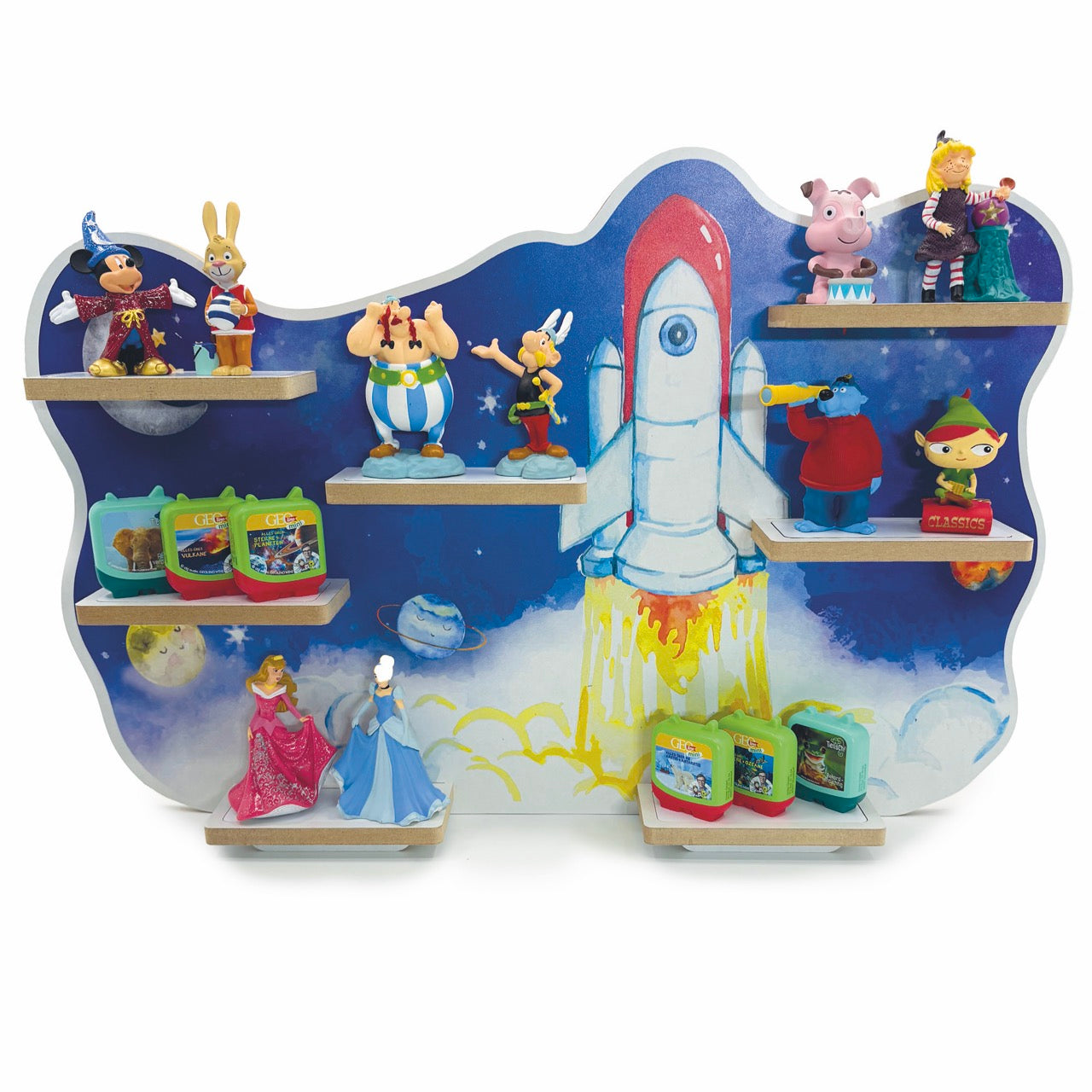 Smagnon Regal für die Toniebox und Tonie Figuren Motiv Rakete Kinderspielzeug (Rakete)