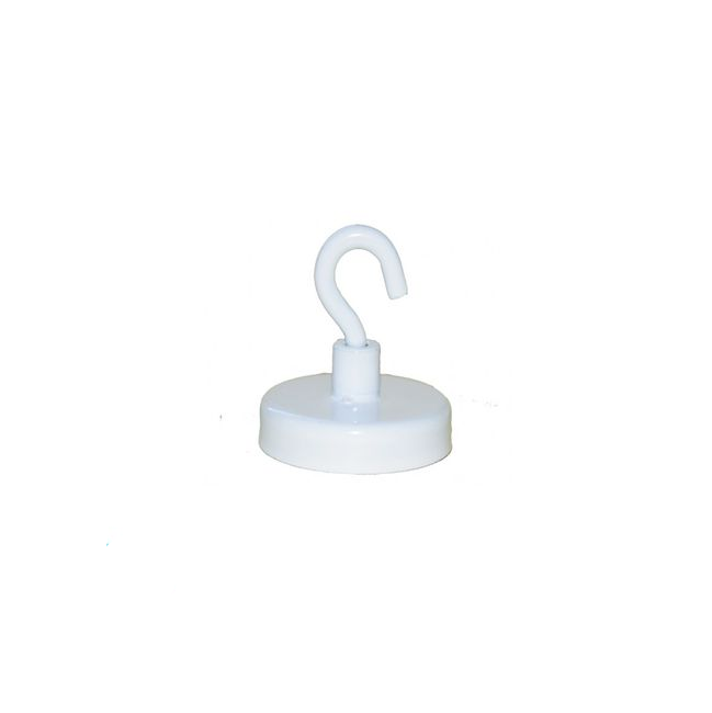 Hakenmagnet----20-mm-Neodym-weiss-haelt-6-kg