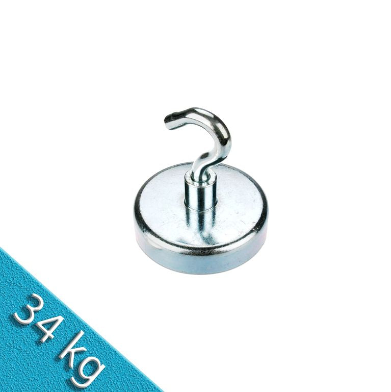 Hakenmagnet Ø 36 mm NEODYM - Zink - hält 41 kg