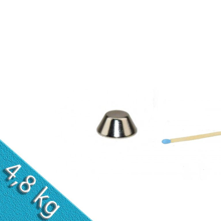 Konusmagnet Ø 20/10 mm x 8 mm Neodym N38 Nickel