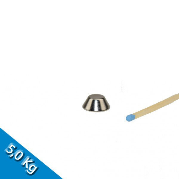 Konusmagnet Ø 15,0/8,0 x 6,0 mm N42 Nickel - hält 5 kg
