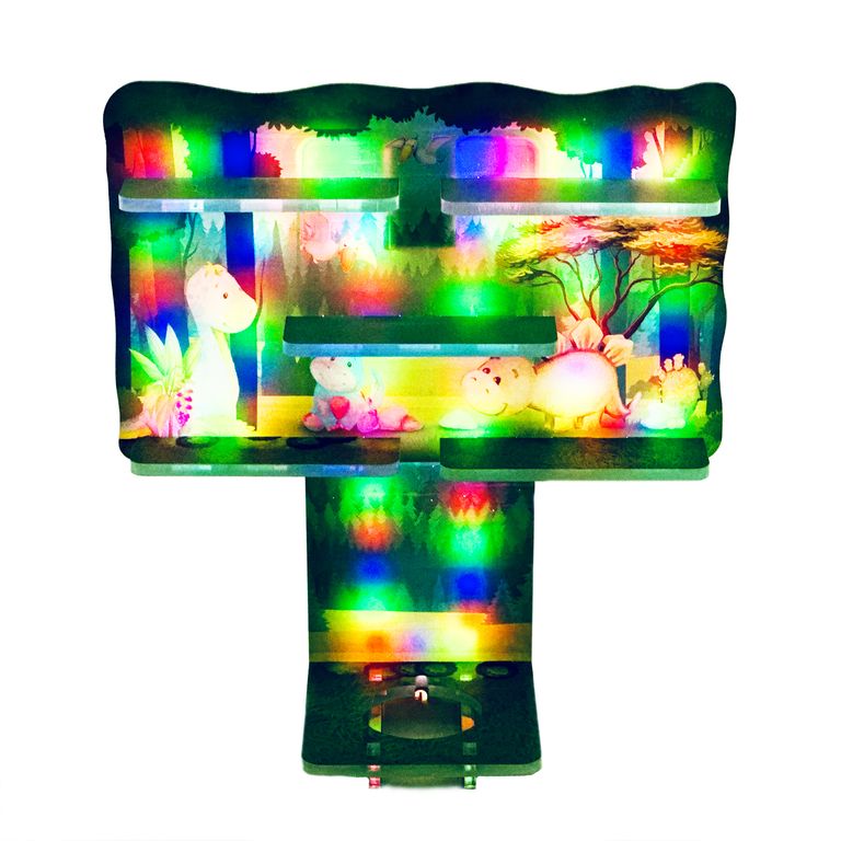 LED Regal Acryl in verschiedenen Motiven Zubehör für Tonie-Figuren und Toniebox Motiv Dinosaurier