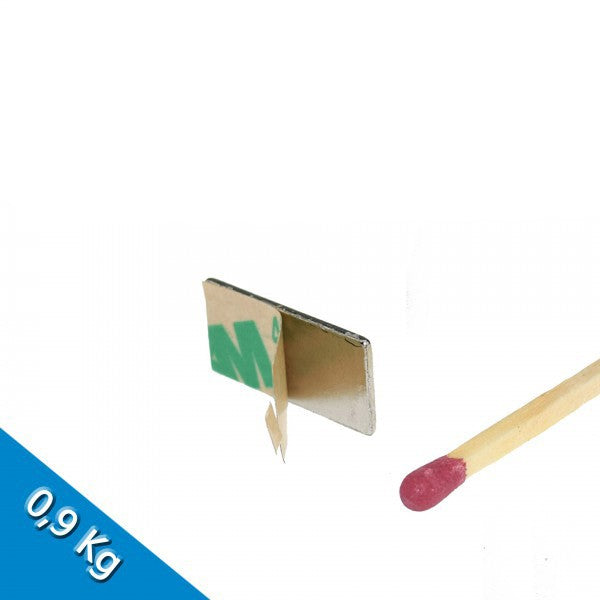 Neodym Quadermagnet 20,0 x 10,0 x 1,0 mm N45 Nickel selbstklebend