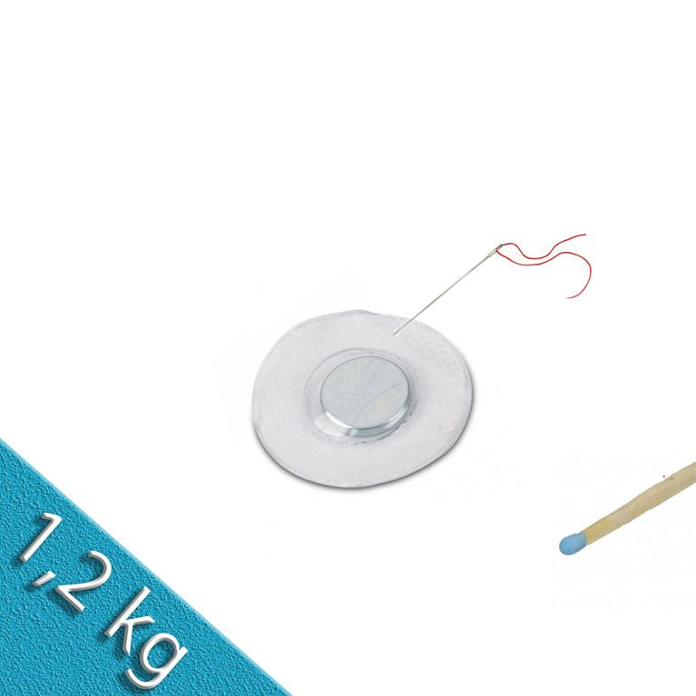 Scheibenmagnet Ø 12 x 2 mm zum Einnähen in runder PVC-Hülle
