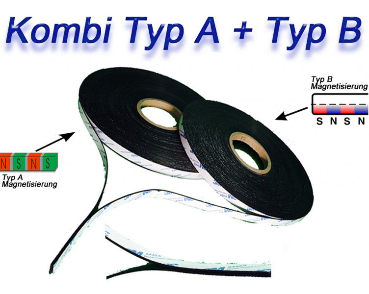 Ferrit-Magnetband selbstklebend Anisotrop - 1,5mm x Breite - Meterware