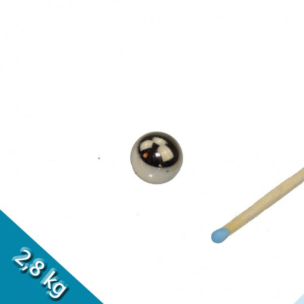 Magnetkugel / Kugelmagnet Ø 12,7 mm Nickel N40 - hält 2,8 kg