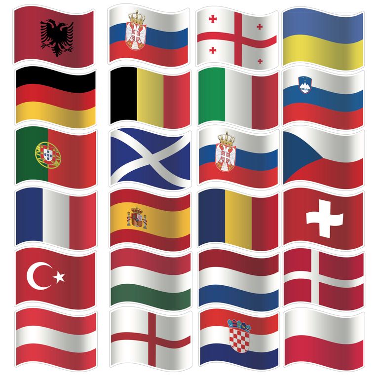 EM Fanartikel Magnet Flagge Fahne für Auto Deko Alle Länder verschiedene Größen