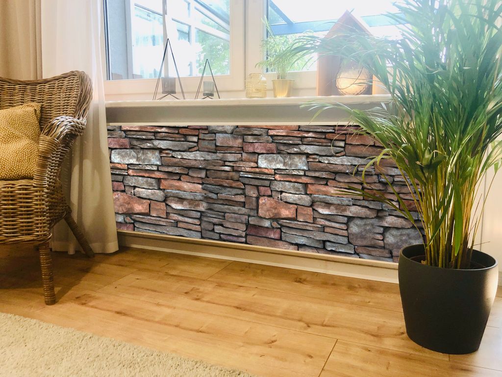 Magnet Heizkörperverkleidung Heizkörperabdeckung Heizung Schutz Motiv Bunt-Steinwand