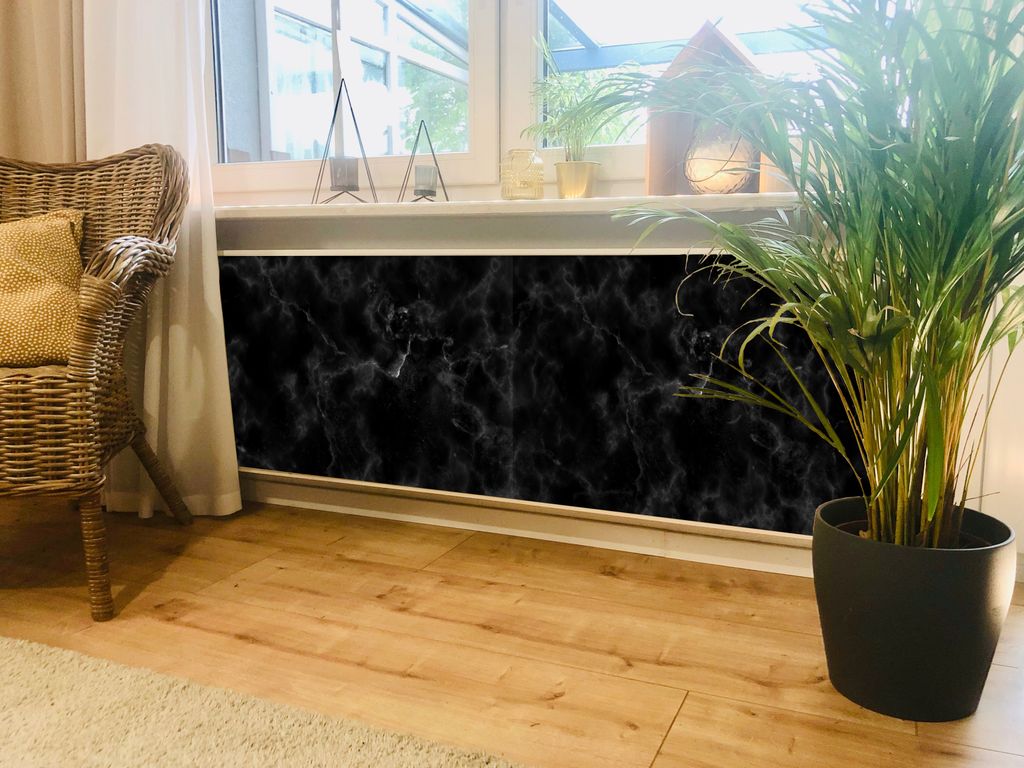 Magnet Heizkörperverkleidung Heizkörperabdeckung Heizung Schutz Motiv Marmor Schwarz