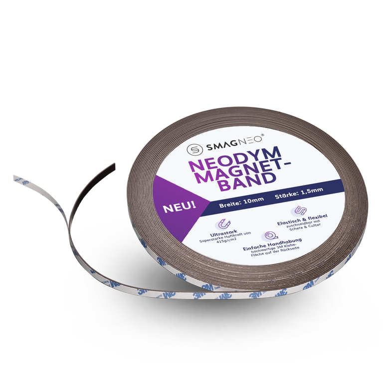 NEODYM Power-Magnetband METERWARE x 1,5 mm x BREITE selbstklebend