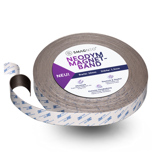 NEODYM Power-Magnetband METERWARE x 1,5 mm x BREITE selbstklebend