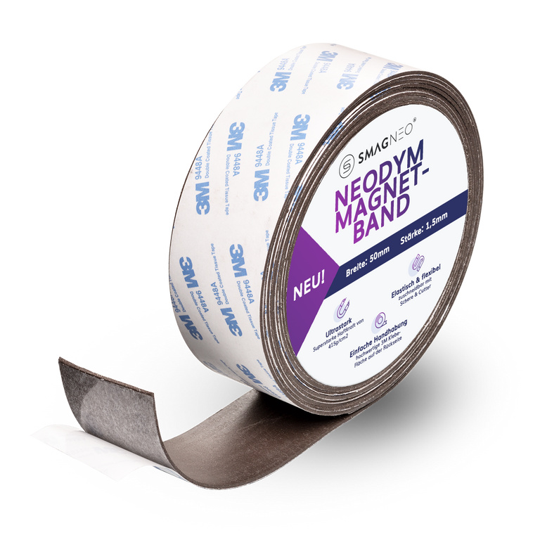 NEODYM Power-Magnetband METERWARE x 1,5 mm x BREITE selbstklebend