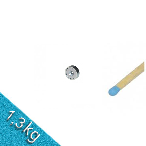Neodym Flachgreifer Ø 10,0 x 4,5 mm mit Senkung hält 1,3 kg
