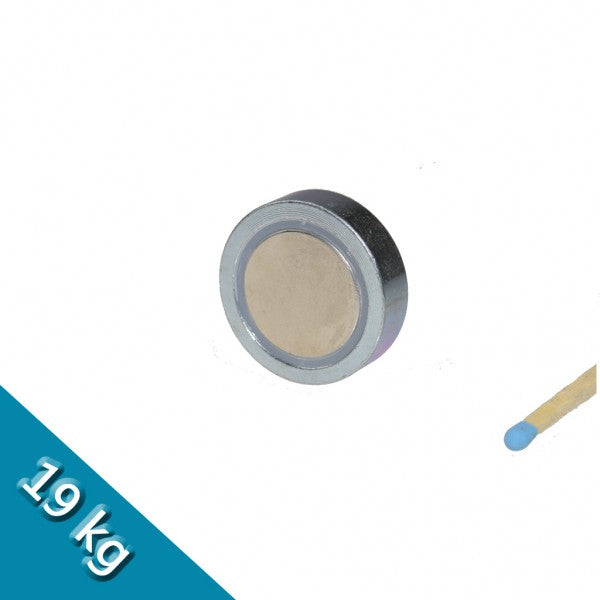 Neodym Flachgreifer Ø 25,0 x 7,0 mm, Zink - hält 19 kg
