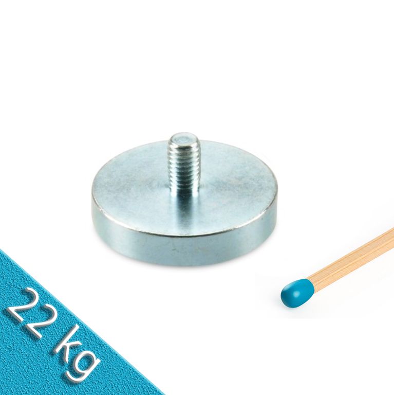 Neodym Flachgreifer Ø 32,0 x 7,0 mm, Gewinde M6x10, 22 kg