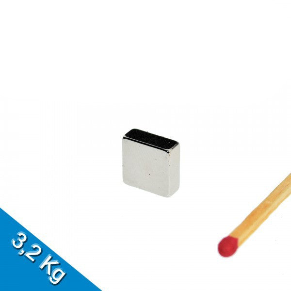 Neodym Quadermagnet 10mm x 10mm x 4mm N45 Nickel