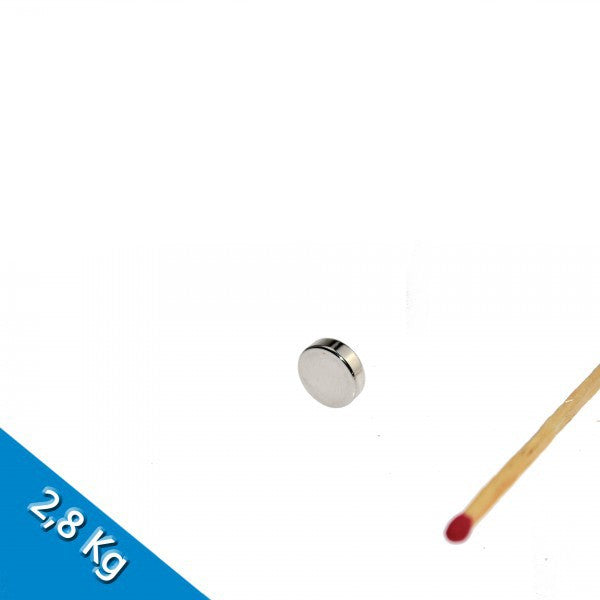 Neodym Scheibenmagnet Ø 10mm x 3mm N45 Nickel