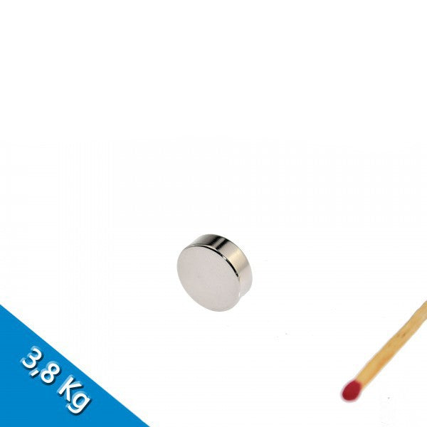 Neodym Scheibenmagnet Ø 15mm x 5mm N35 Nickel