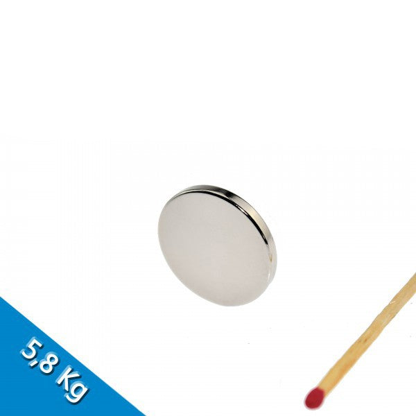 Neodym Scheibenmagnet Ø 25mm x 3mm N45 Nickel