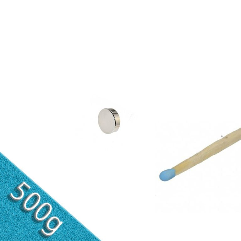 Neodym Scheibenmagnet Ø 3,0 x 3,0 mm N45 Nickel - hält 500 g