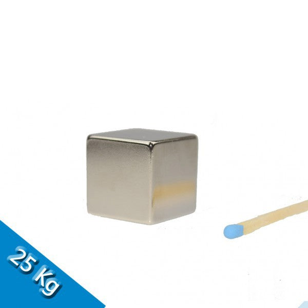 Würfelmagnet 20,0 x 20,0 x 20,0 mm N45 Nickel