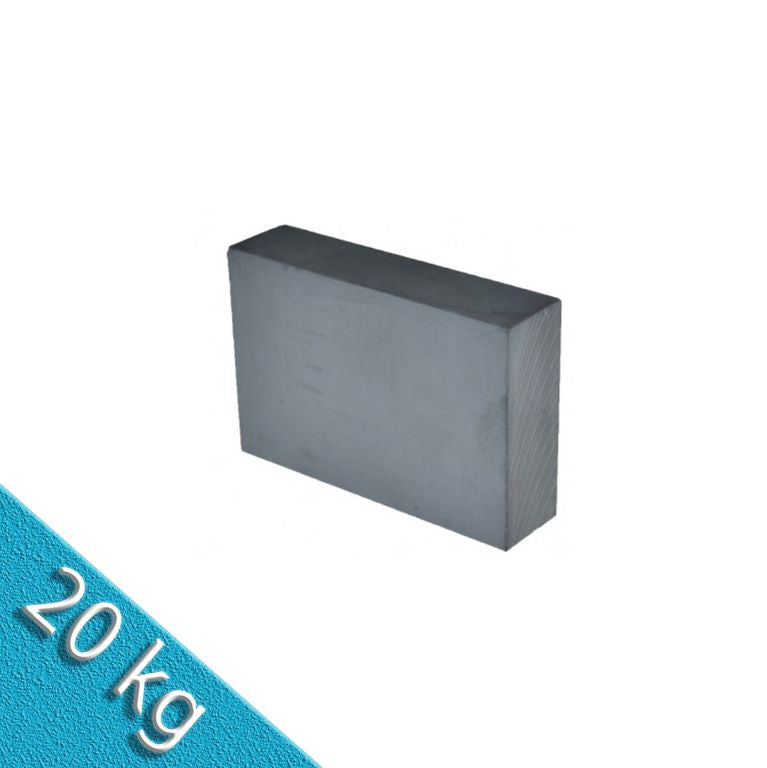 Quadermagnet 150,0 x 100,0 x 20,0 mm Y35 Ferrit - hält 20 kg