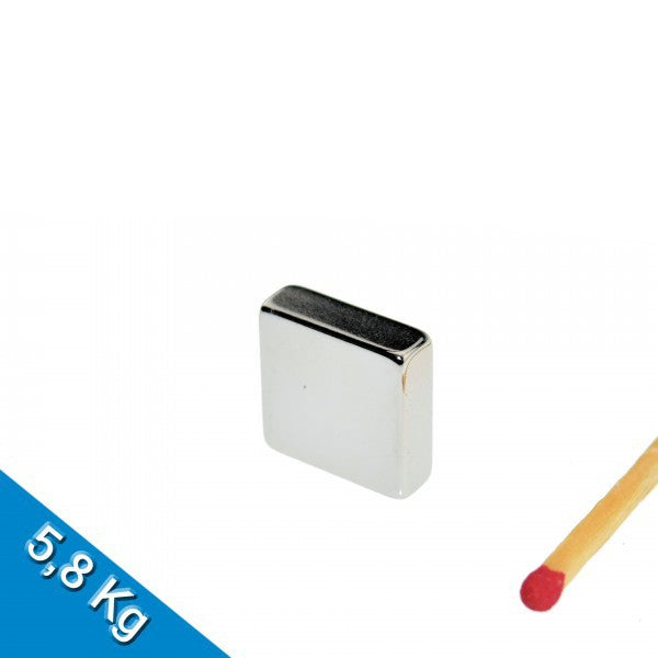 Neodym Quadermagnet 15mm x 15mm x 5mm N45 Nickel