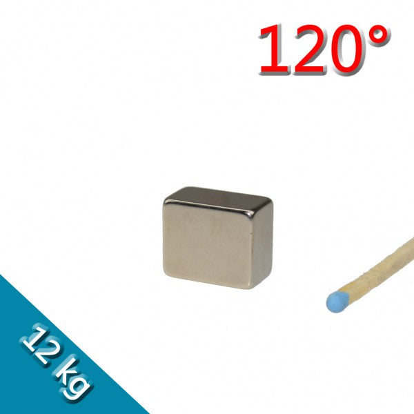 Quadermagnet 18,0 x 15,0 x 10,0 mm N45H Nickel - 120 °C