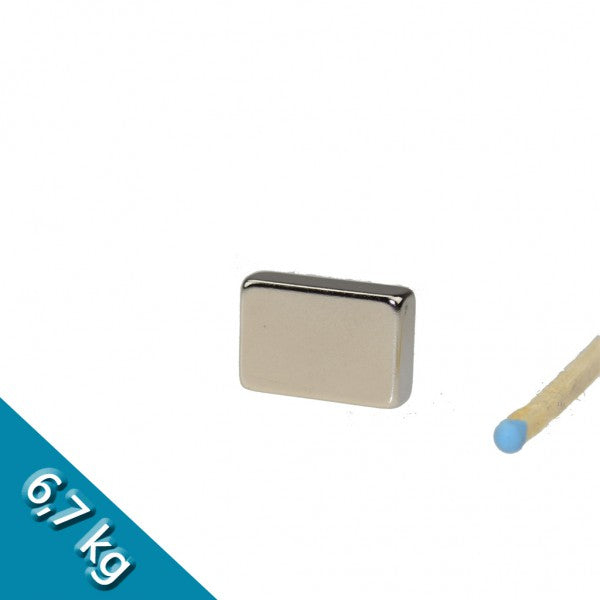Quadermagnet 19,0 x 13,0 x 6,0 mm N42 Nickel - hält 6,7 kg