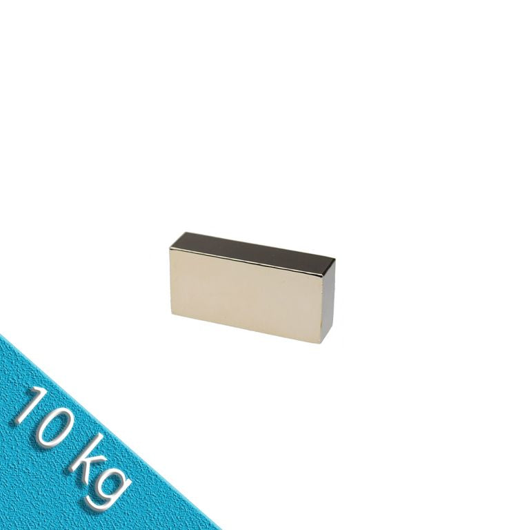 Quadermagnet 30,0 x 15,0 x 6,0 mm N44 Nickel