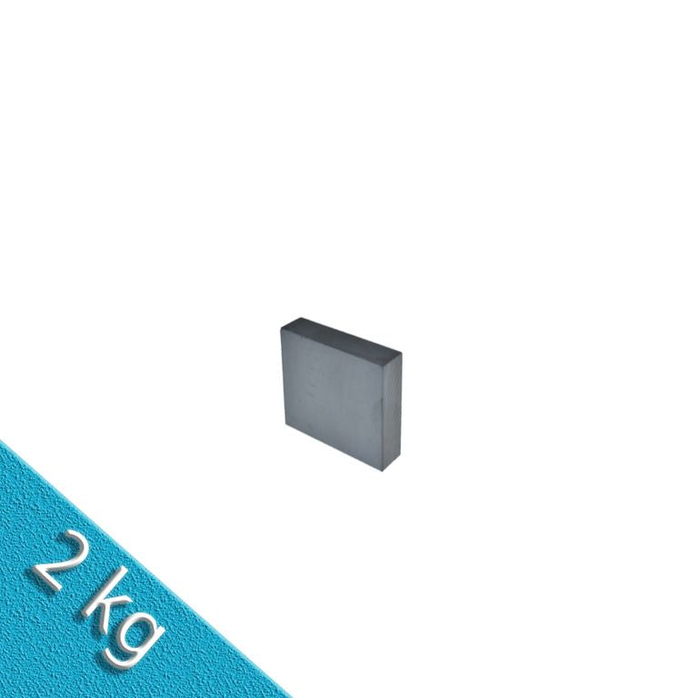 Quadermagnet 50,0 x 50,0 x 5,0 mm Y35 Ferrit - hält 2 kg
