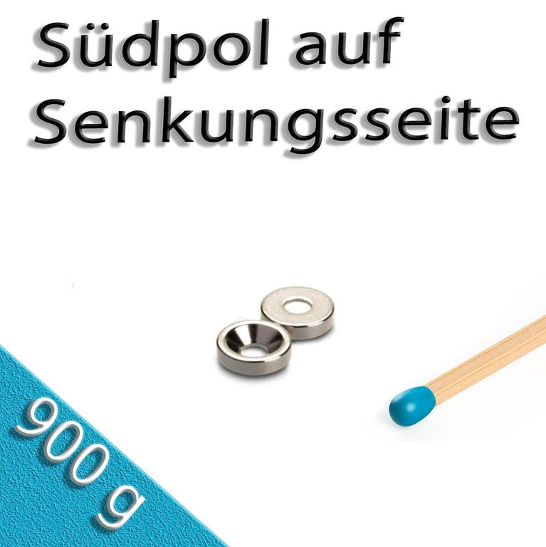 Ringmagnet Ø 10,0 x 3,4 x 3,0 mm N42 Nickel mit Senkung Süd