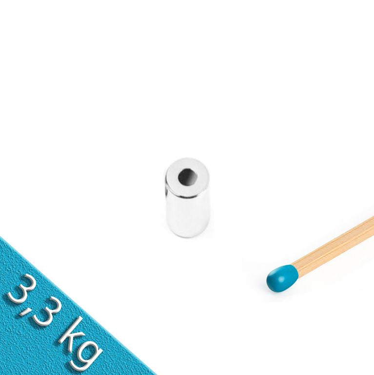 Ringmagnet Ø 10/4 mm x 15 mm Neodym N42 Nickel