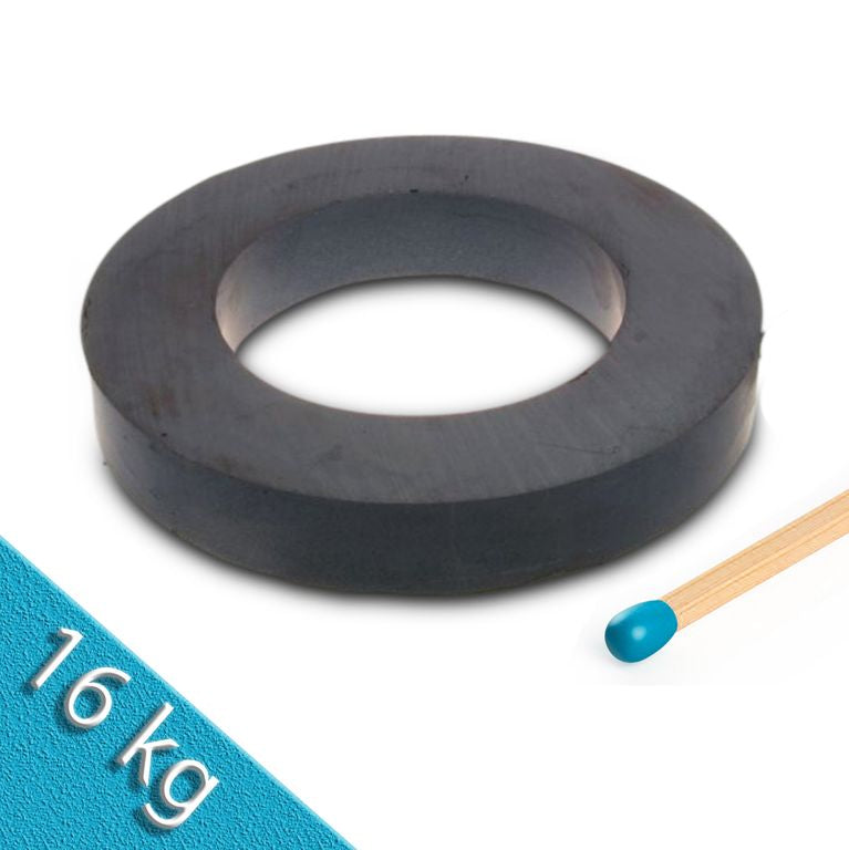 Ringmagnet Ø 100,0 x 60,0 x 20,0 mm Y35 Ferrit - hält 16 kg