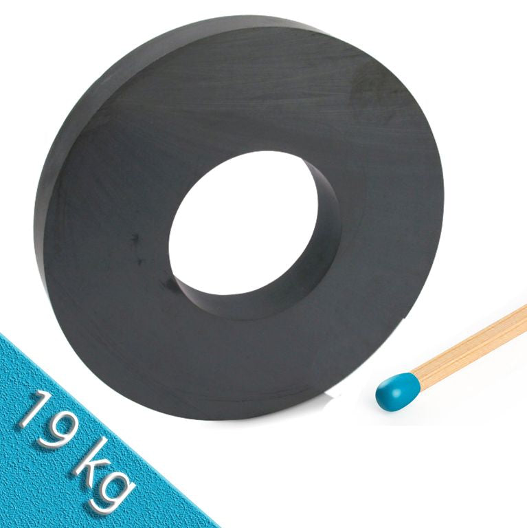 Ringmagnet Ø 140,0 x 60,0 x 20,0 mm Y30 Ferrit - hält 19 kg