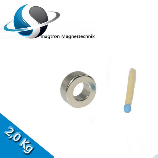 Ringmagnet Ø 15,0 x 8,0 x 6,0 mm N42 Nickel