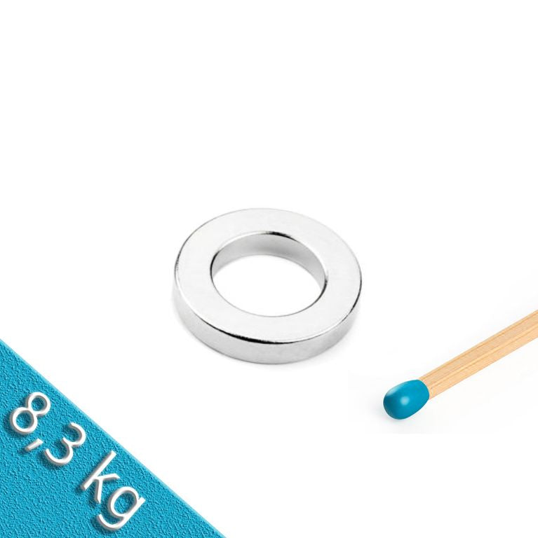 Ringmagnet Ø 26,75/16 mm x 5 mm Neodym N42 Nickel