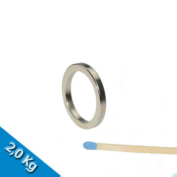 Ringmagnet Ø 27,0 x 21,0 x 3,0 mm N40 Nickel