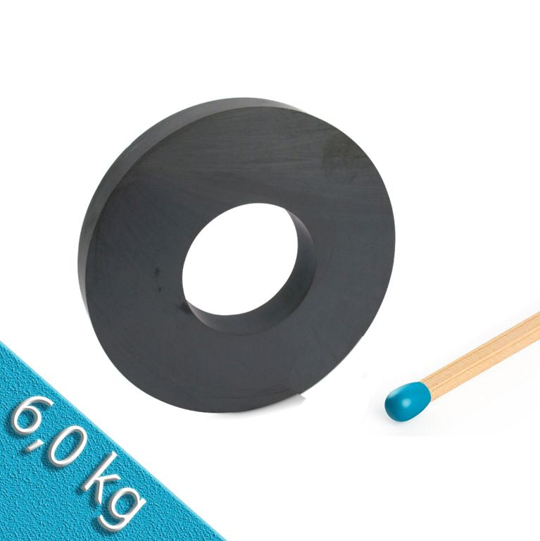 Ringmagnet Ø 72,0 x 32,0 x 15,0 mm Y35 Ferrit - hält 6 kg