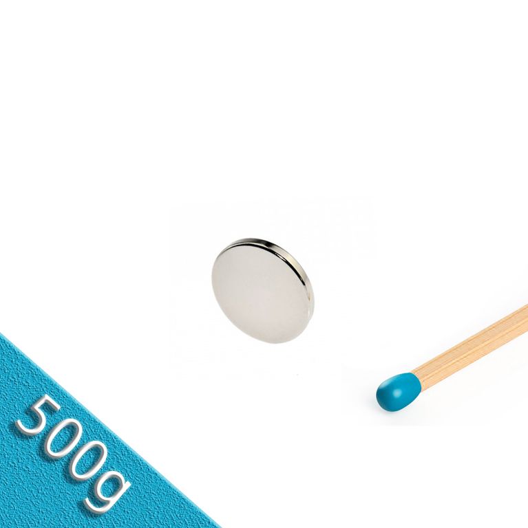 Scheibenmagnet Ø 10,0 x 1,0 mm N35 Nickel - hält 500 g