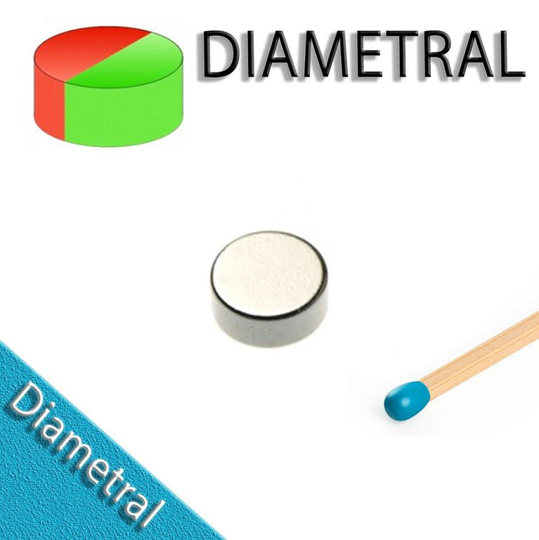 Scheibenmagnet Ø 10,0 x 5,0 mm N45 Nickel - DIAMETRAL